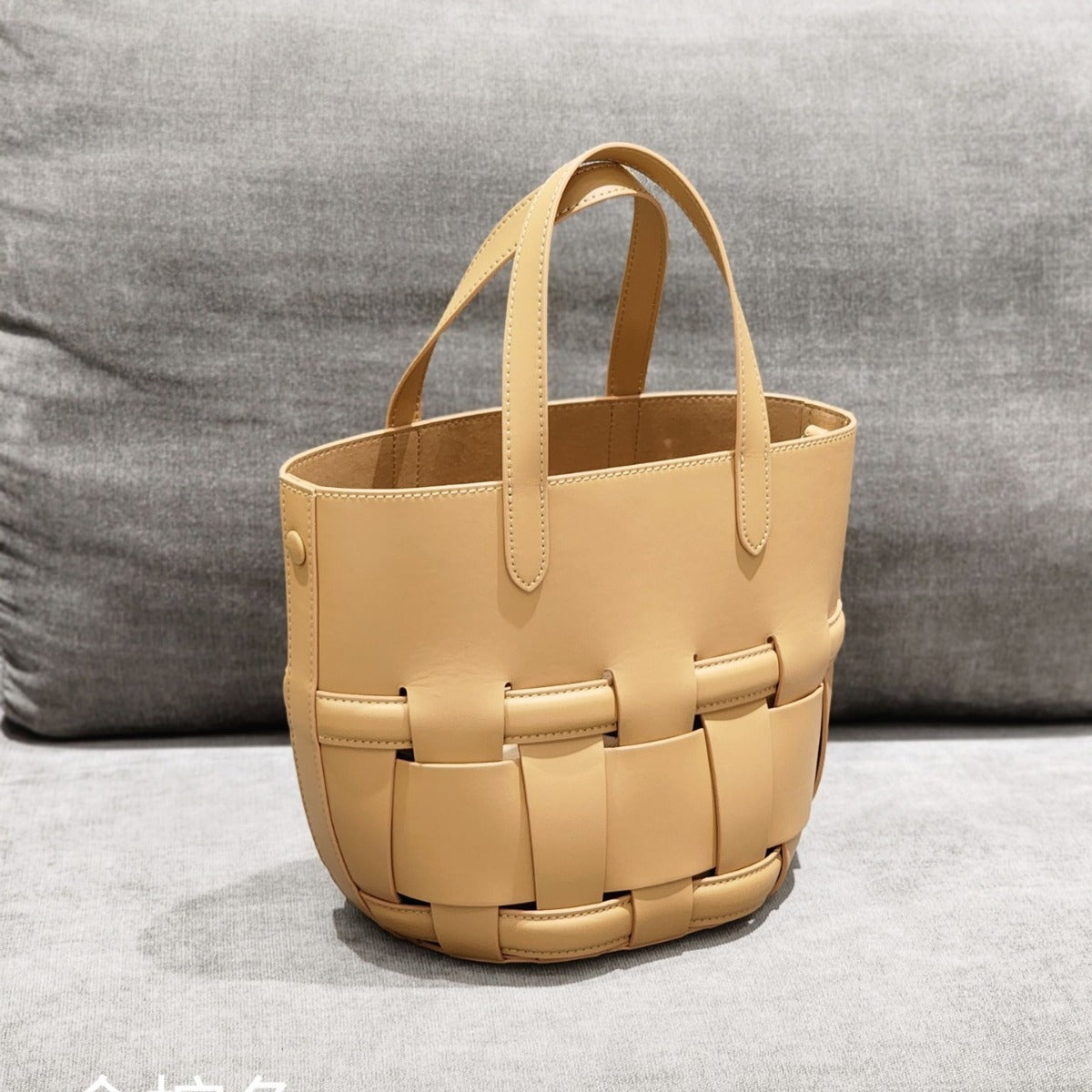 手工编织牛皮托特包时尚镂空手提包大容量单肩包女包外贸一件代发