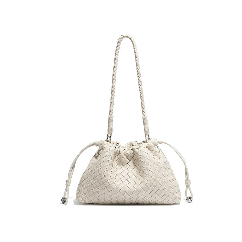 高级感简约单肩腋下女包小众设计垃圾袋斜跨编织包百搭饺子云朵包