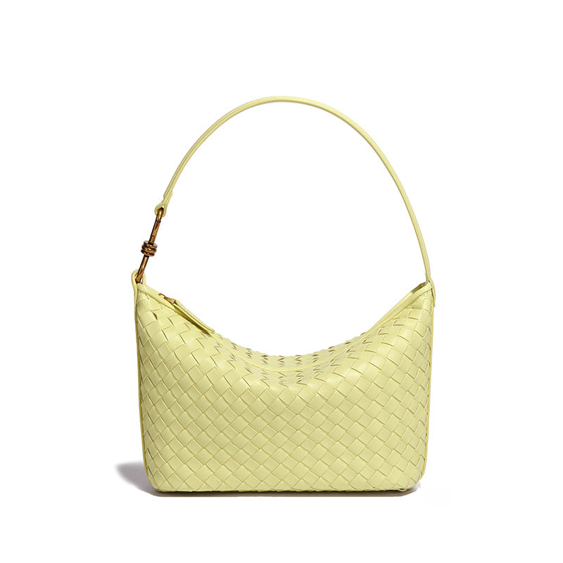 小众手工编织包包时尚单肩斜挎包休闲女简约手提饭盒包潮流腋下包