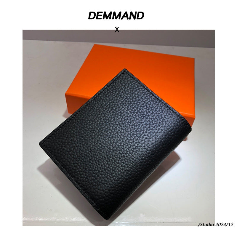 H家荔枝纹短款钱包 多功能凯莉链条包零钱包一体单肩斜挎小方包女