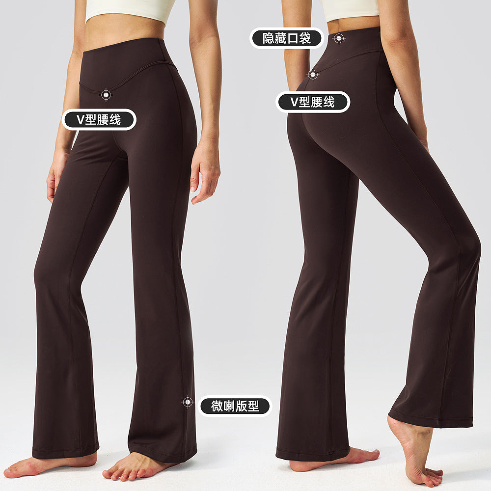 喇叭瑜伽裤女高腰提臀微喇健身长裤31.5"lulu阔腿裸感运动紧身裤
