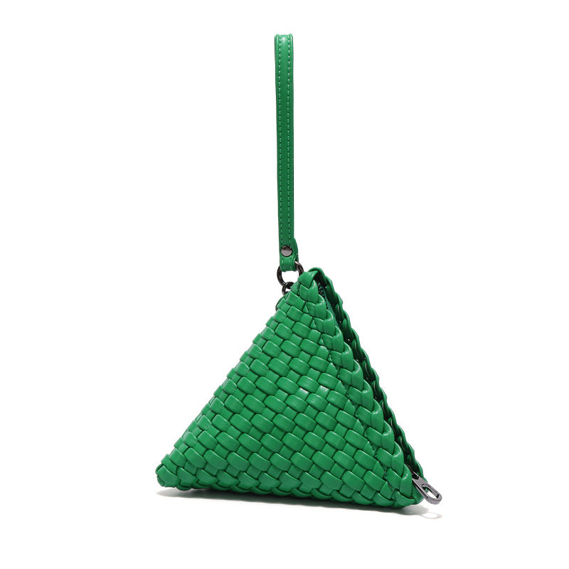 手工编织包小巧收纳包端午节粽子零钱包三角形个性创意单肩斜挎包