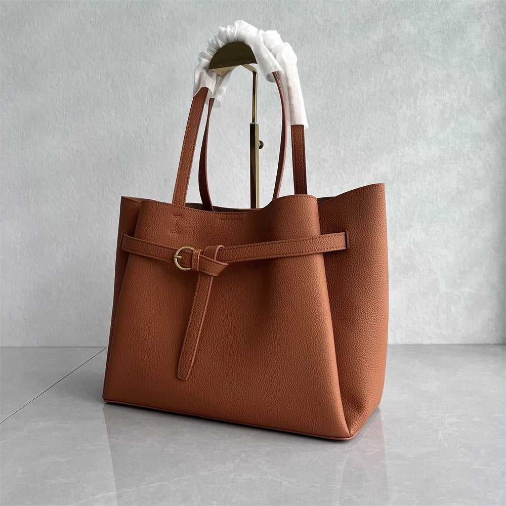 2025新款高品质牛皮托特包潮流时尚高级感大容量通勤单肩斜挎女包