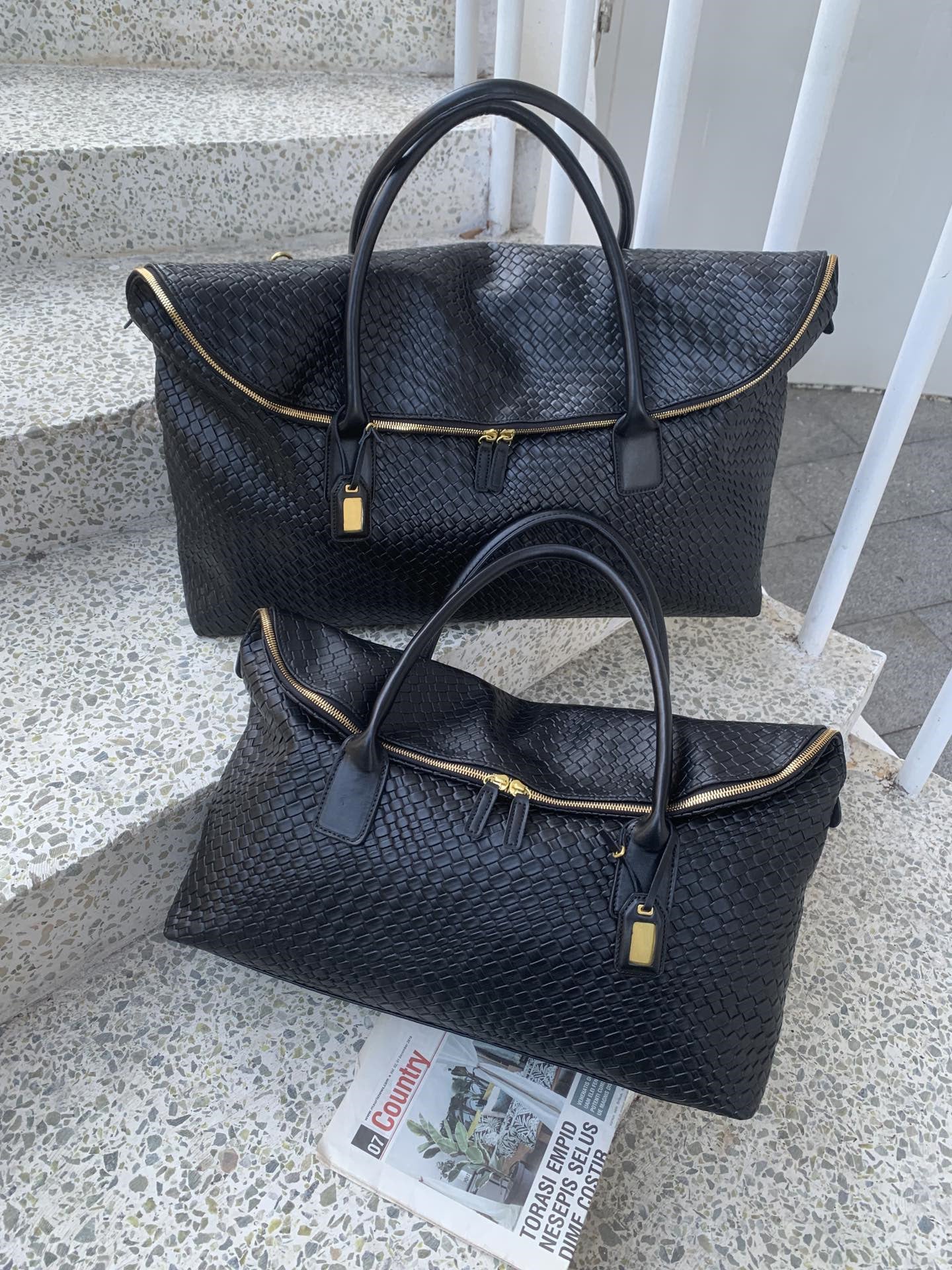 软皮菱格旅行包女2024新款腋下单肩登机行李大包购物袋手提健身包