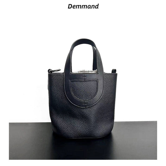 牛皮真皮女包包2023新款菜篮子水桶包超软高级感猪鼻子斜挎手提包