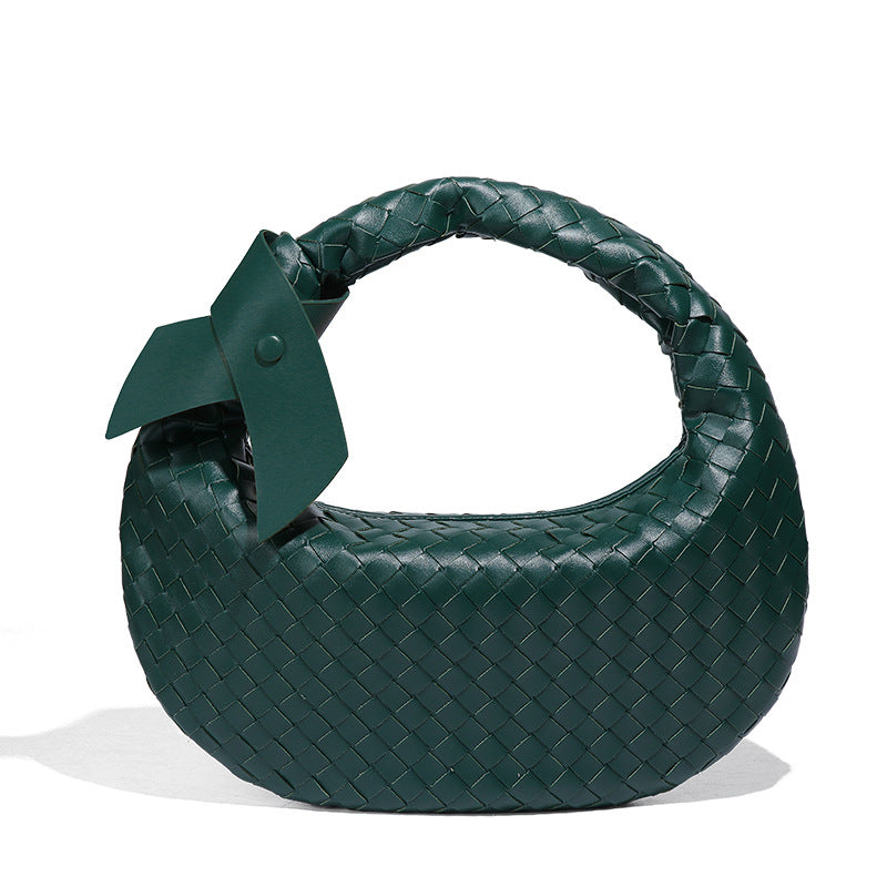 跨境潮流手工编织包包时尚休闲复古饺子包通勤百搭手拎女包单肩包