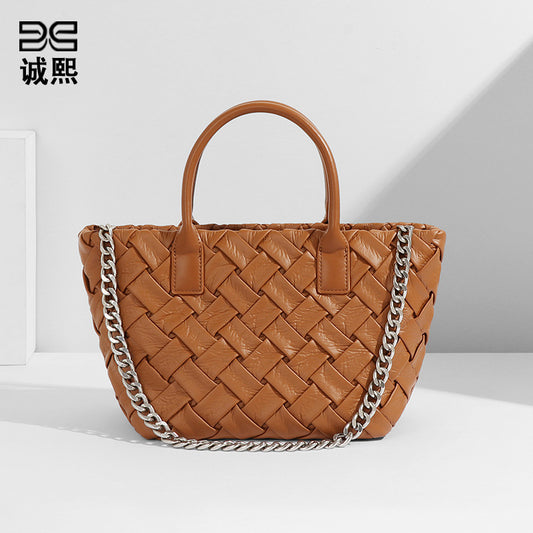 夏季新款菜篮子手工编织包包女简约休闲手提包小众腋下单肩斜跨包