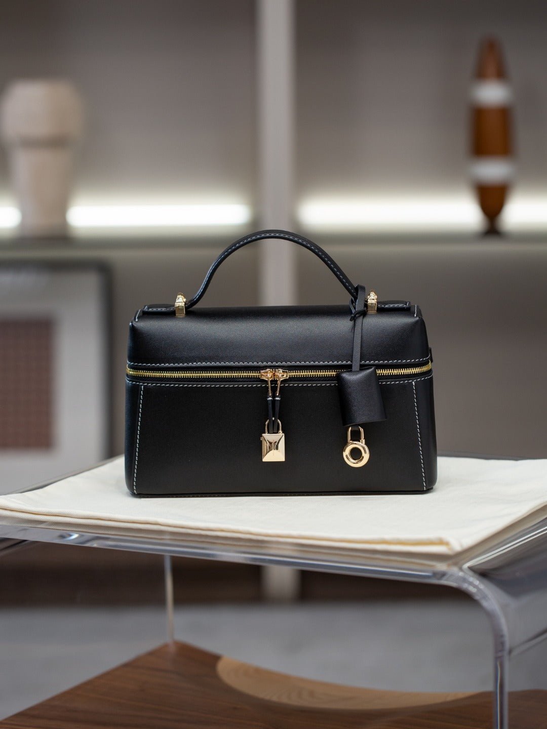 2025夏季款包包百搭牛皮lp饭盒包小众高级感真皮女包跨境斜挎包