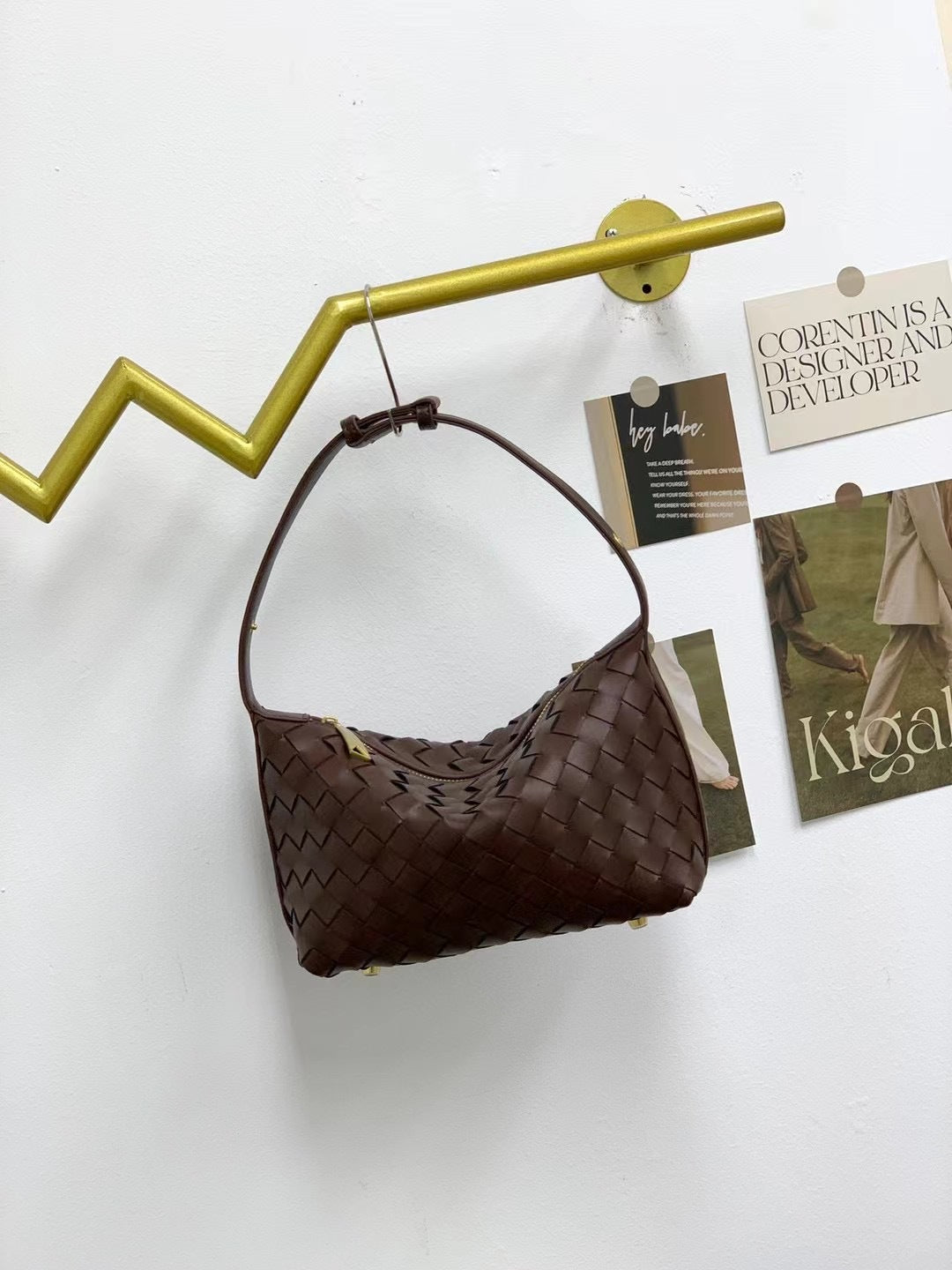 女士包包2023新款秋冬时尚简约休闲饭盒包手提编织女包单肩腋下包