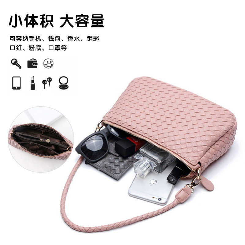 女包2024新款手工编织斜挎单肩包简约时尚腋下包手提包包一件代发