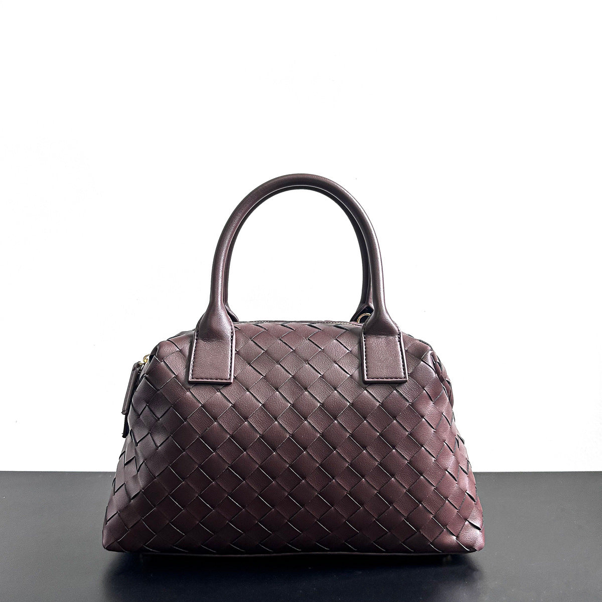 真皮编织女士手提包2023新款奢品时尚简约枕头包手提单肩斜挎女包