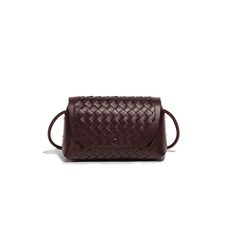 通勤百搭质感小包包清新时尚潮流手工编织包小众复古单肩斜跨女包