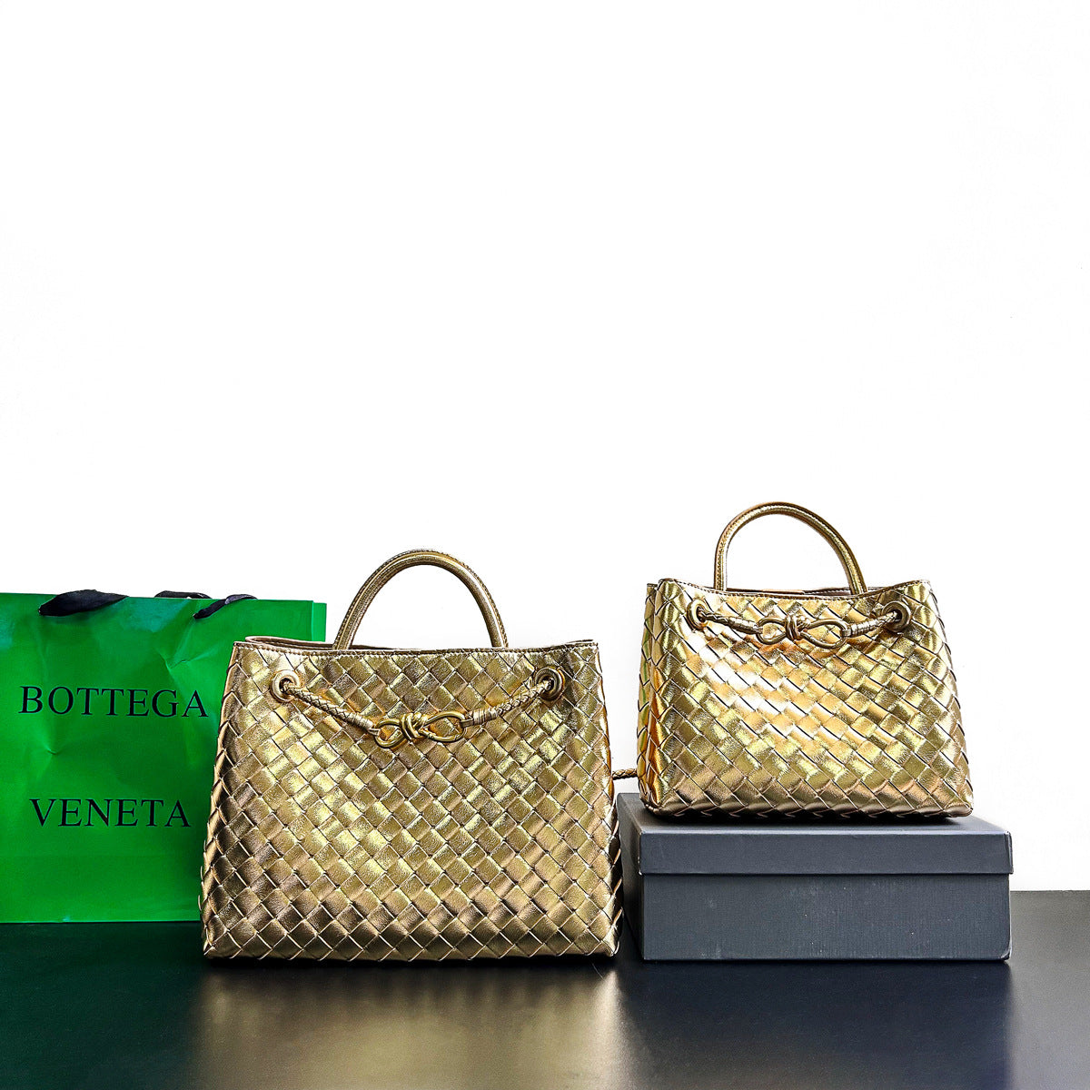 物著小众设计春季新款金属绳扣编织托特包单肩手提大容量复古女包