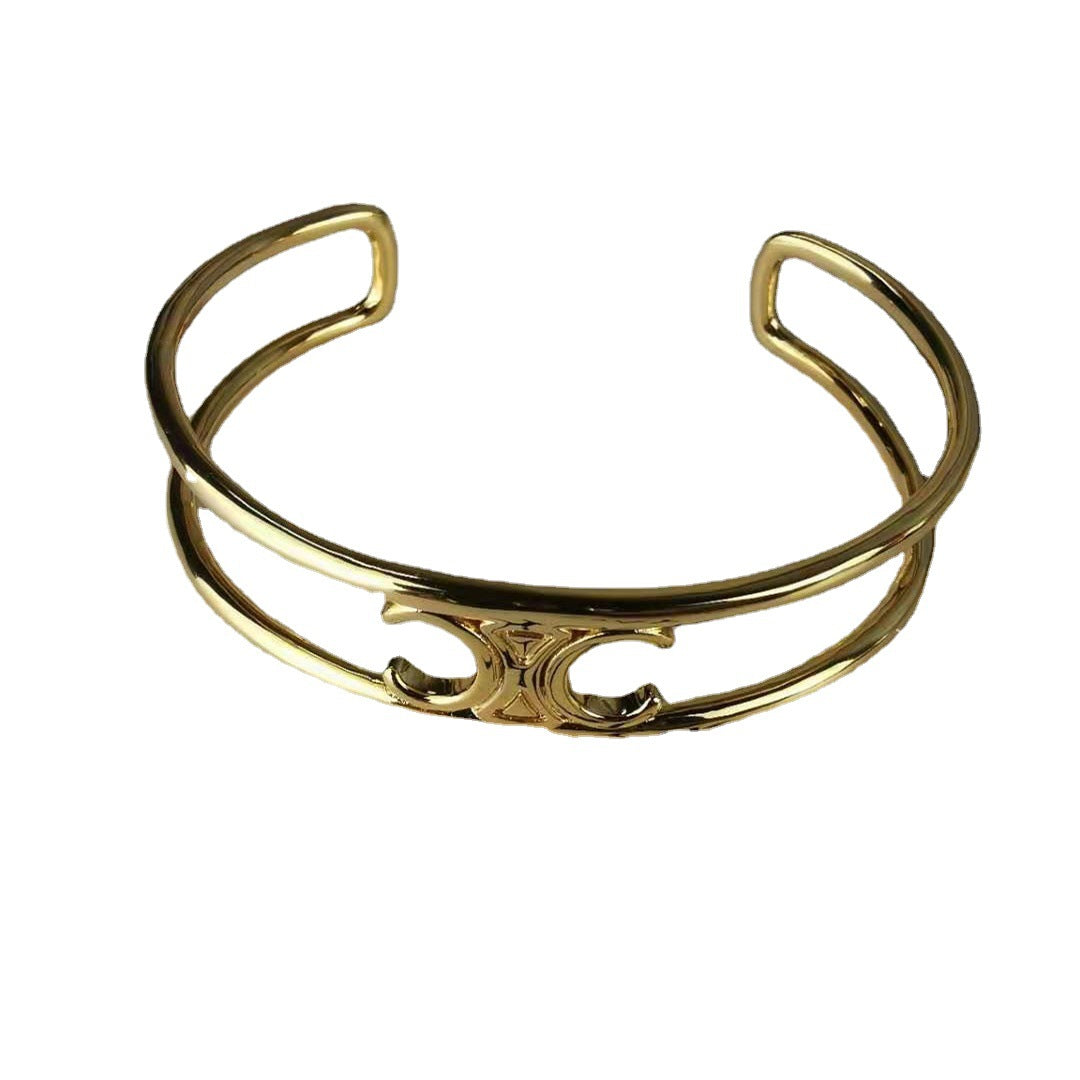 赛家复古凯旋门celi风手镯戒指法式高级感气质简约可调节手环女