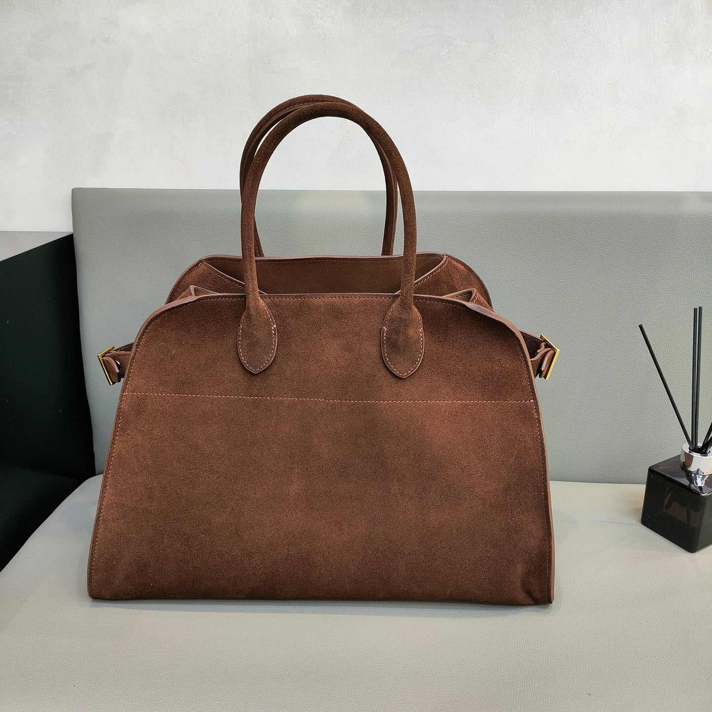 2024新款董洁同款磨砂麂皮托特包大容量通勤大包简约时尚手提女包