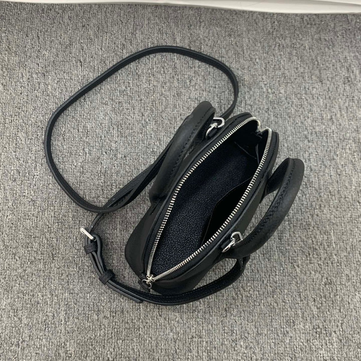 真皮贝壳包女包迷你小包高级感百搭时尚牛羊皮手提斜挎包保龄球包