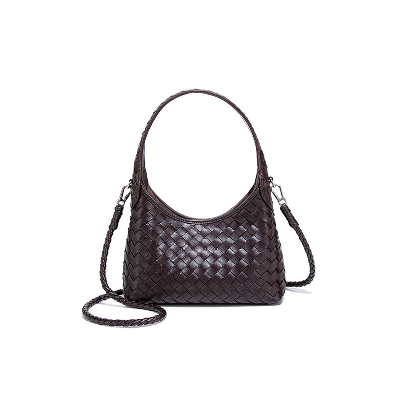 高级感时尚轻奢手拎女包小众单肩斜跨腋下包外贸批发手工编织包包