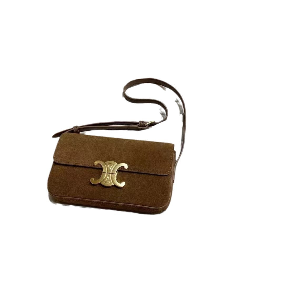 高级时尚纯色小众包包女秋冬季2023新款单肩腋下包质感百搭斜挎包