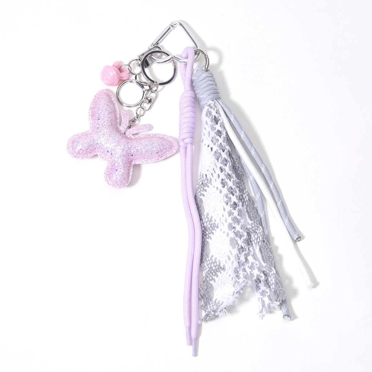 量大价优跨境热销闪粉蝴蝶兔子小铃铛包包挂件挂饰钥匙扣挂杯子挂