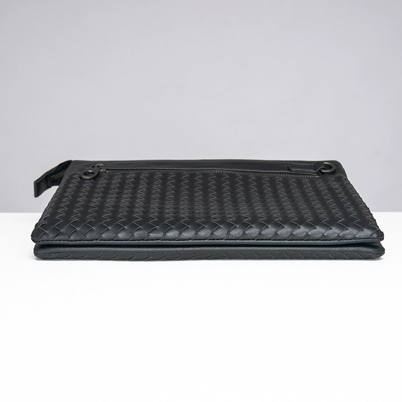 X&BV男士包包手拿包真皮休闲编织新款手包男大容量信封包时尚潮流