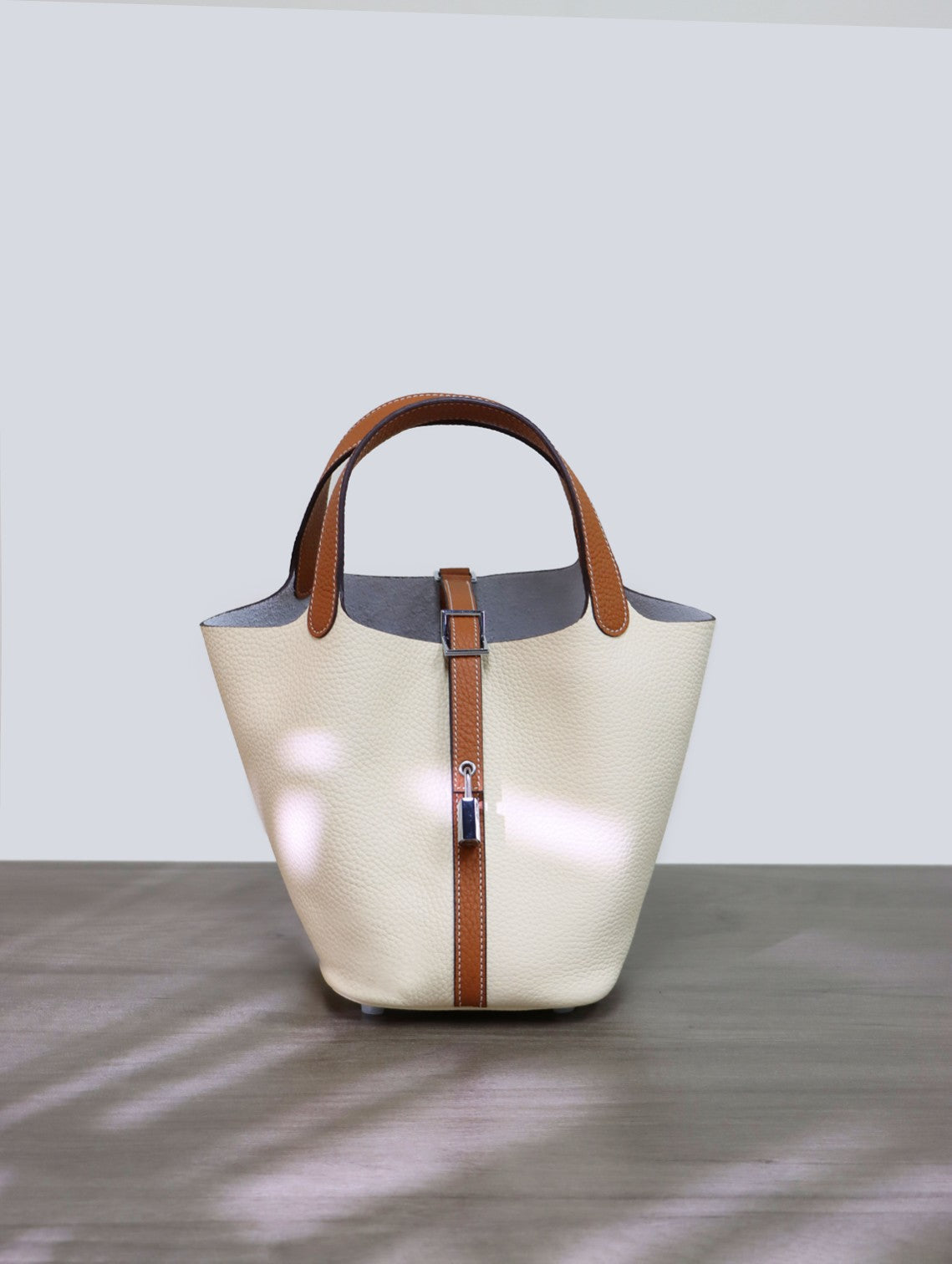 进口头层TC牛皮蜡线小号18Picotin菜篮子水桶包手提女包 无痕代发