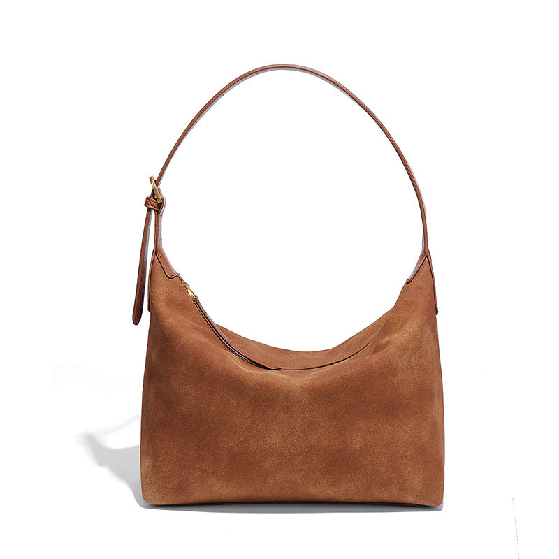 工厂定制贴标磨砂高级感单肩腋下女包休闲大容量饭盒包复古手提包