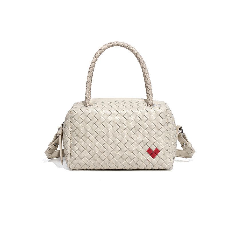 2025时尚新款爱心编织枕头包休闲波士顿手提女包大容量单肩斜跨包