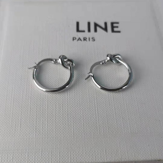 赛家新款celi打结耳环百搭复古简约港风法式耳钉小众设计感耳圈