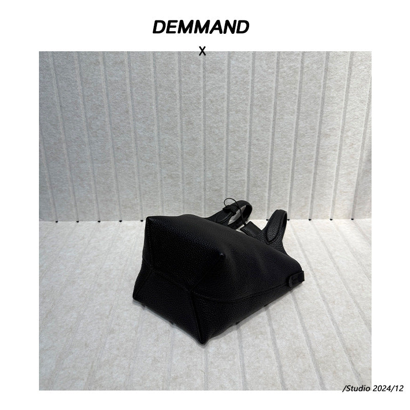 2025新款大容量托特包简约百搭时尚单肩包头层牛皮软腋下包妈咪包