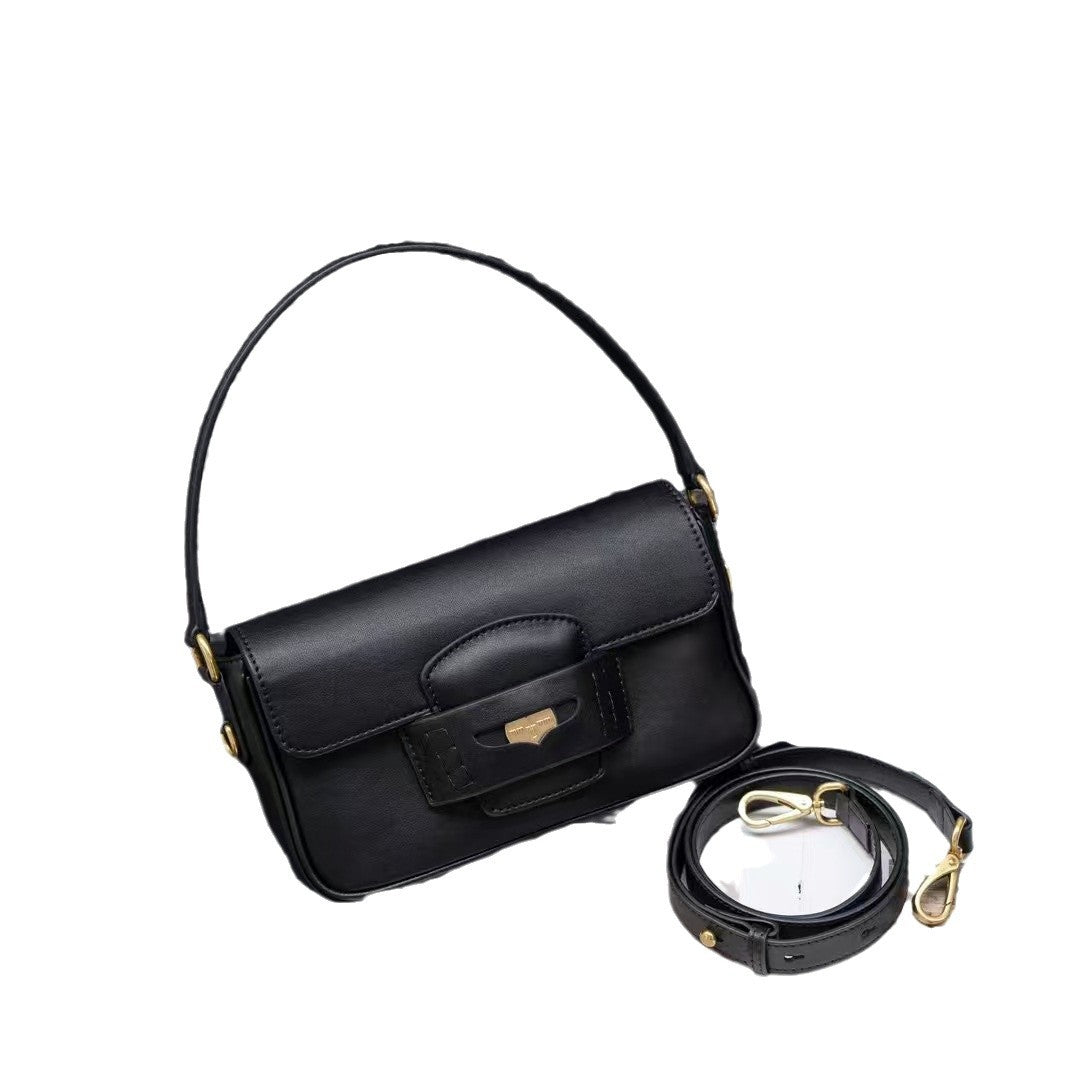 秋冬新款2024头层牛皮法棍包腋下包金币包小方包手提包单肩斜挎包