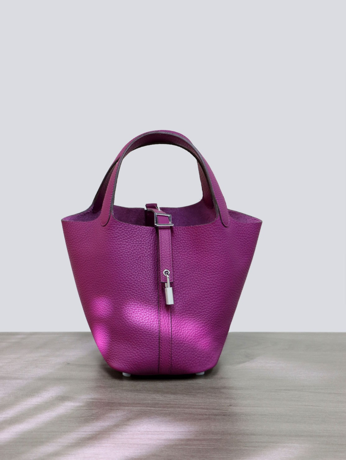 进口头层TC牛皮蜡线小号18Picotin菜篮子水桶包手提女包 无痕代发