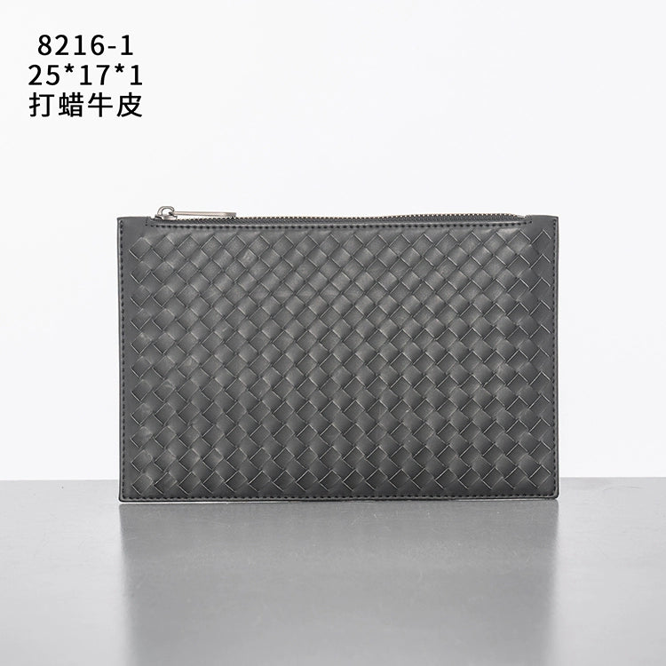 X&BV2021新款男士包包手拿包真皮休闲超薄编织信封时尚潮流手包男