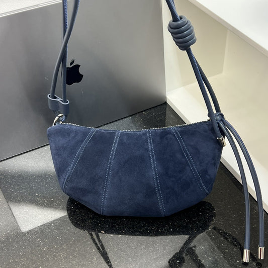 高级感牛角包复古磨砂皮网红爆款饺子包时尚百搭腋下包单肩斜挎女