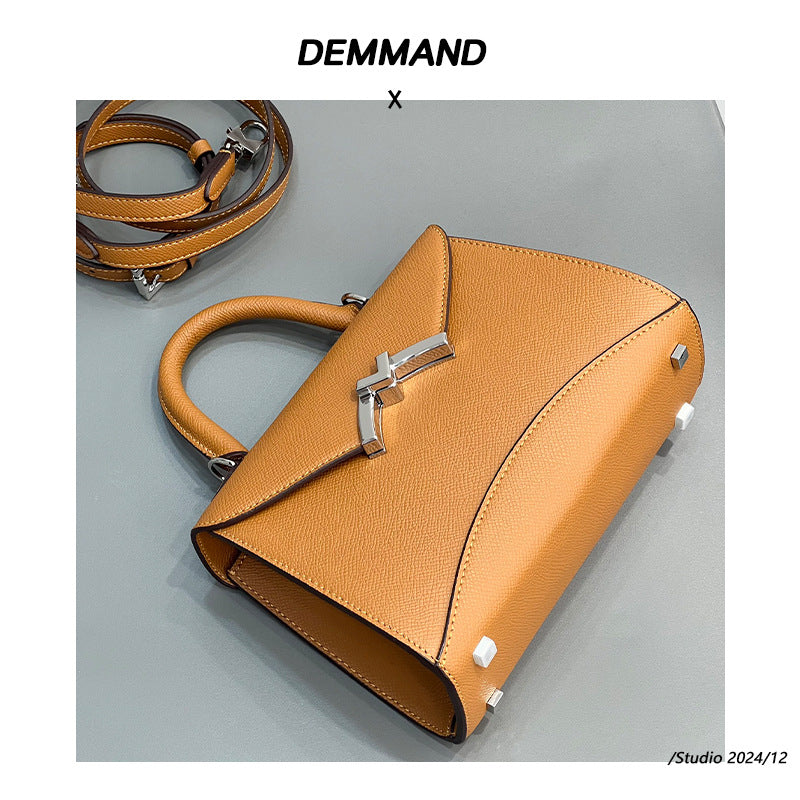 高级感小众设计莫奈包包女2025新款M扣凯莉包单肩斜挎通勤手提包