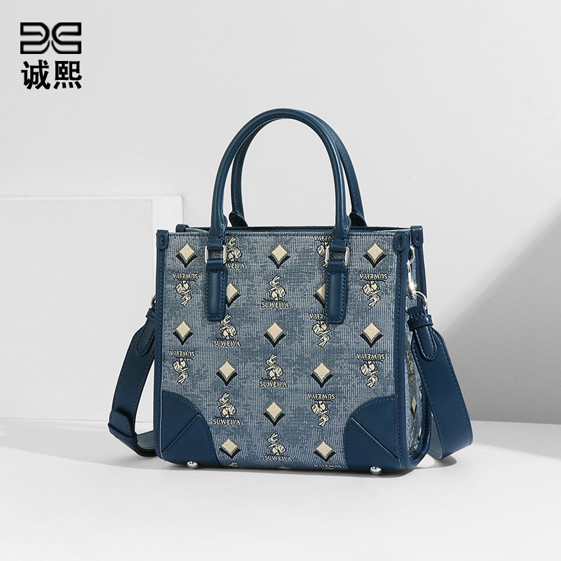 跨境外贸大容量手提单肩斜挎女包新款兔子兔兔时尚潮流百搭托特包