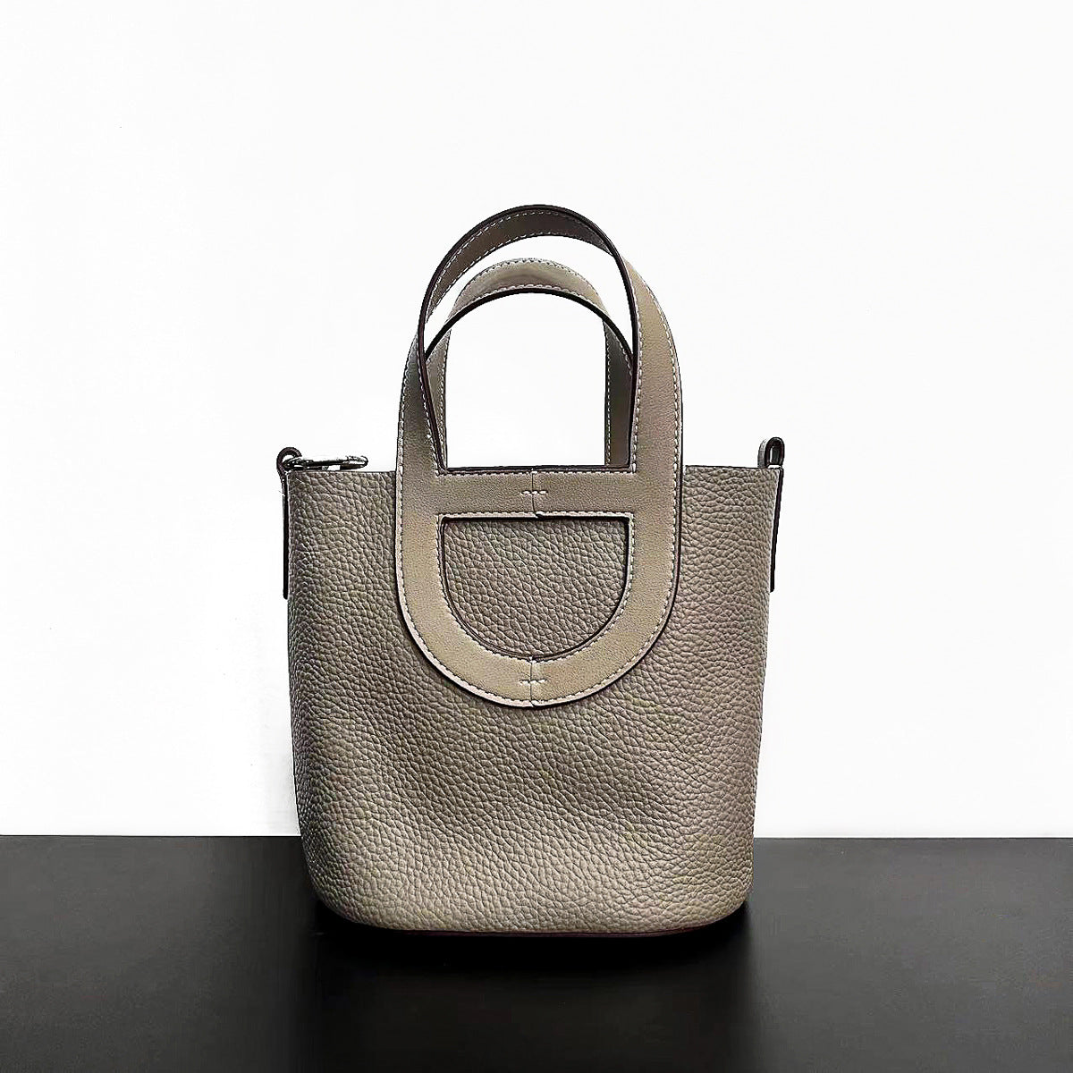 牛皮真皮女包包2023新款菜篮子水桶包超软高级感猪鼻子斜挎手提包