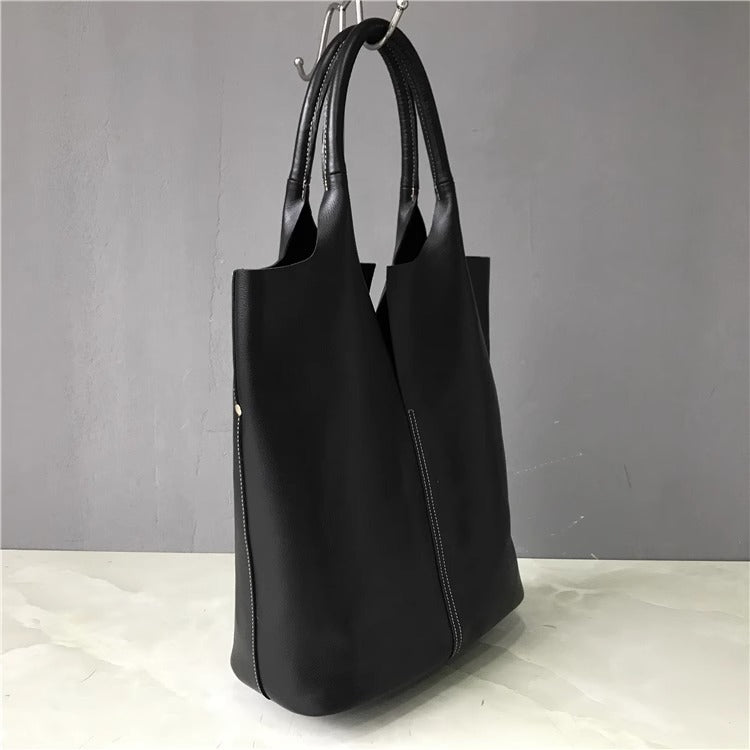 外贸工厂尾货真皮购物袋包慵懒潮托特包大容量通勤单肩腋下女包