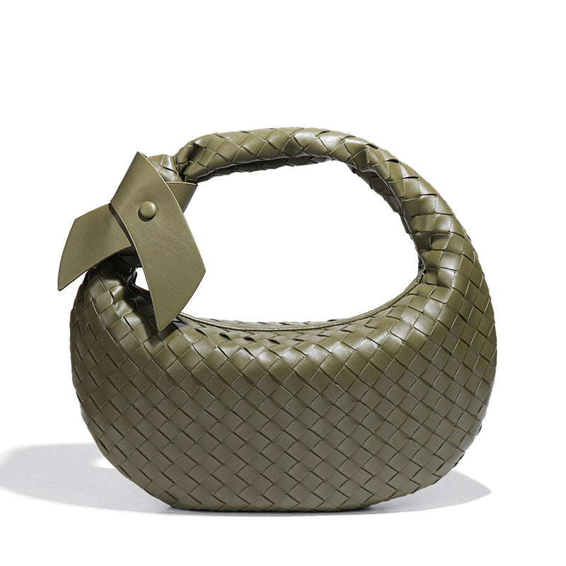 跨境潮流手工编织包包时尚休闲复古饺子包通勤百搭手拎女包单肩包