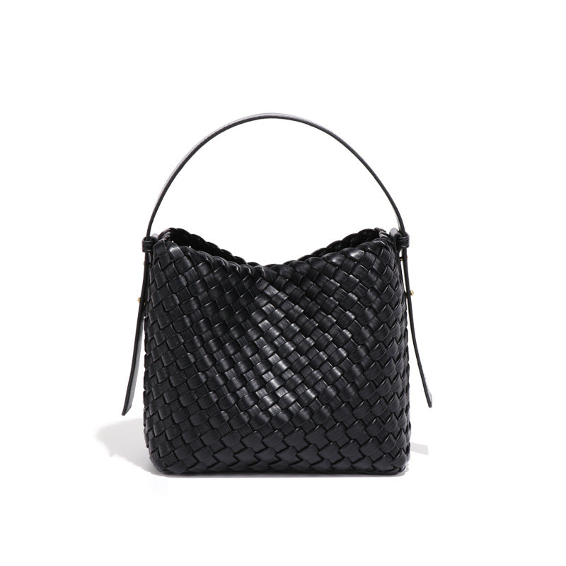 高级感百搭编织水桶包大容量两件套菜篮子母包手提包单肩腋下女包