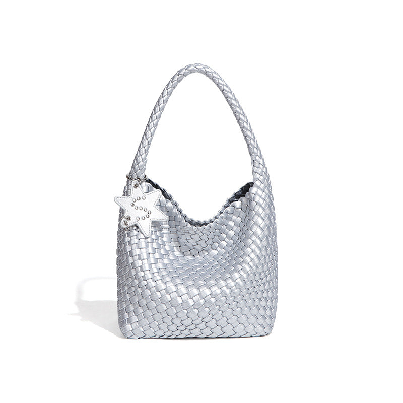 今年流行枪枪单肩腋下包时尚手工编织女包潮流简约手提菜篮子母包