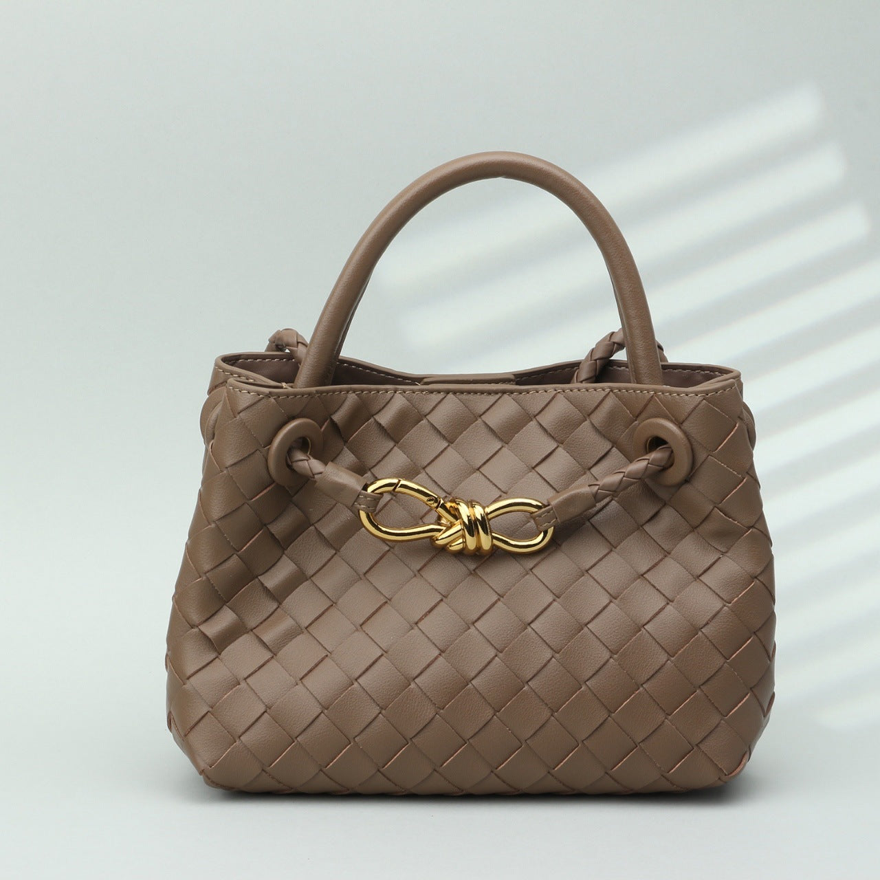 真皮手拎包外贸高级编织包跨境时尚羊皮手提包大容量单肩斜跨包女