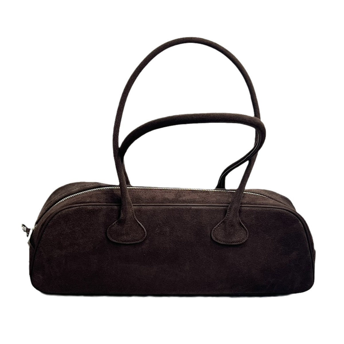 韩国包小姐 手提包复古鹿皮绒拉链式腋下单肩包高级感波士顿包秋