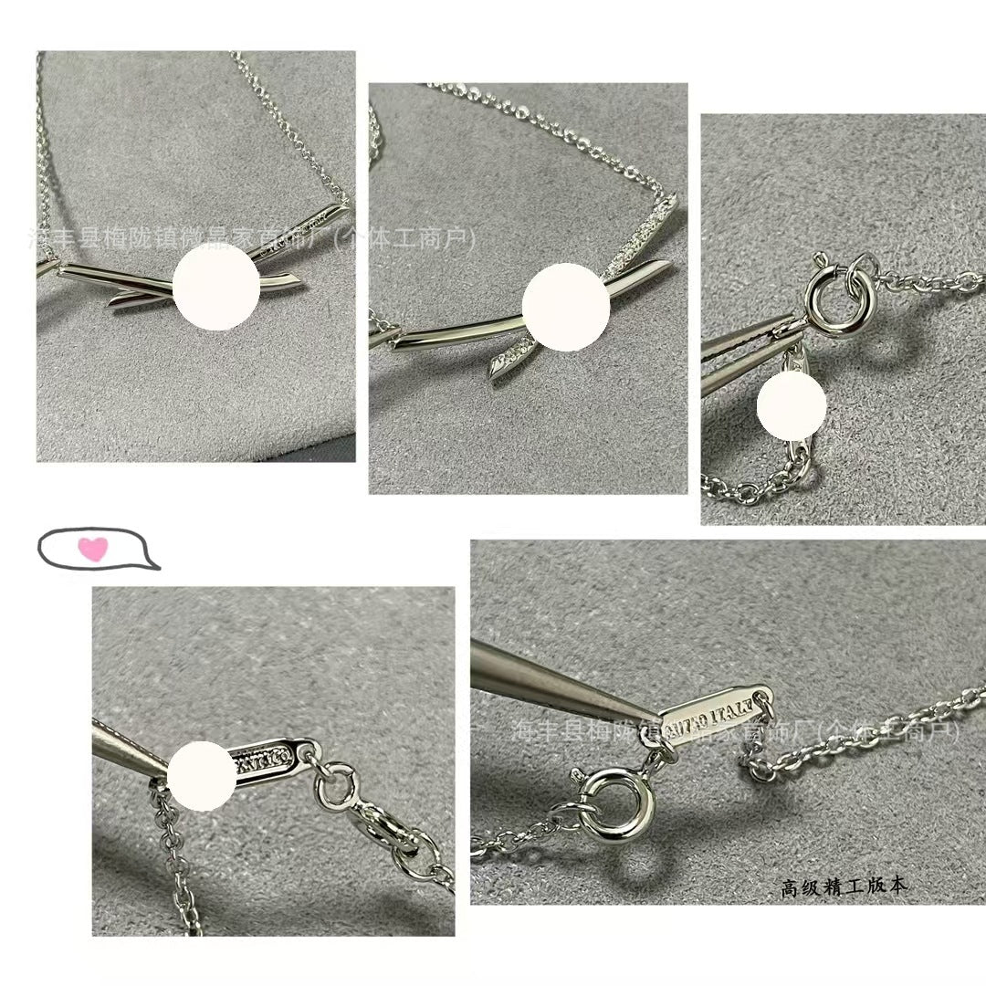 高版T家绳结项链knot扭绳项链女小众轻奢锁骨链厂家直销批发代发