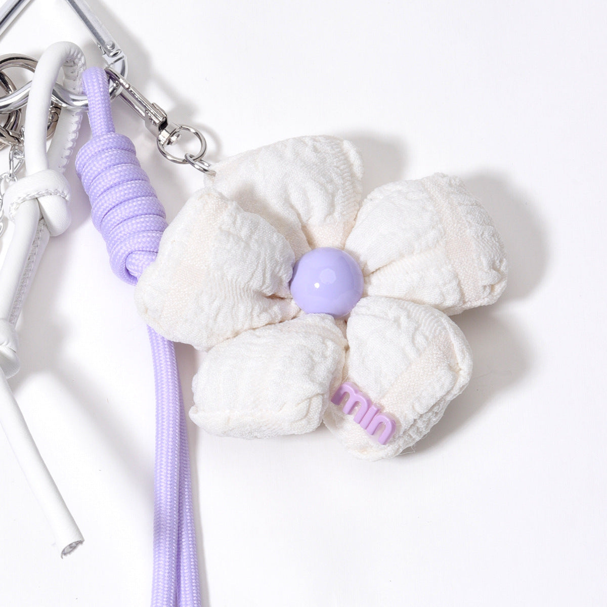 个性大花朵泡泡纱包挂金属花朵LOVE字母包挂钥匙链钥匙扣包挂桃心