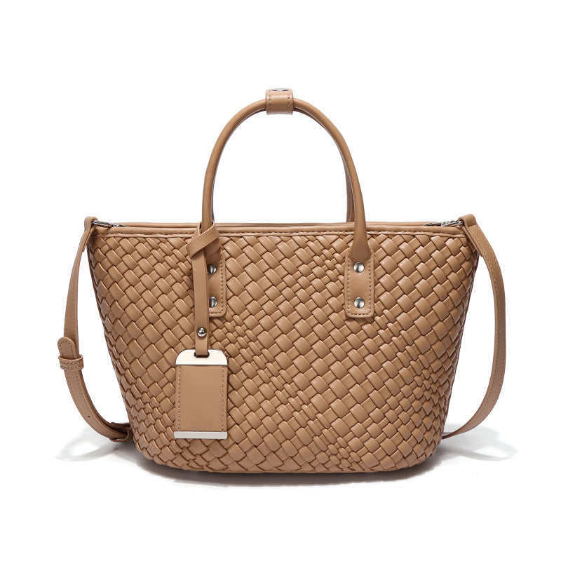 时尚菜篮子手工编织包新款潮流轻便女士手提包休闲百搭单肩斜跨包