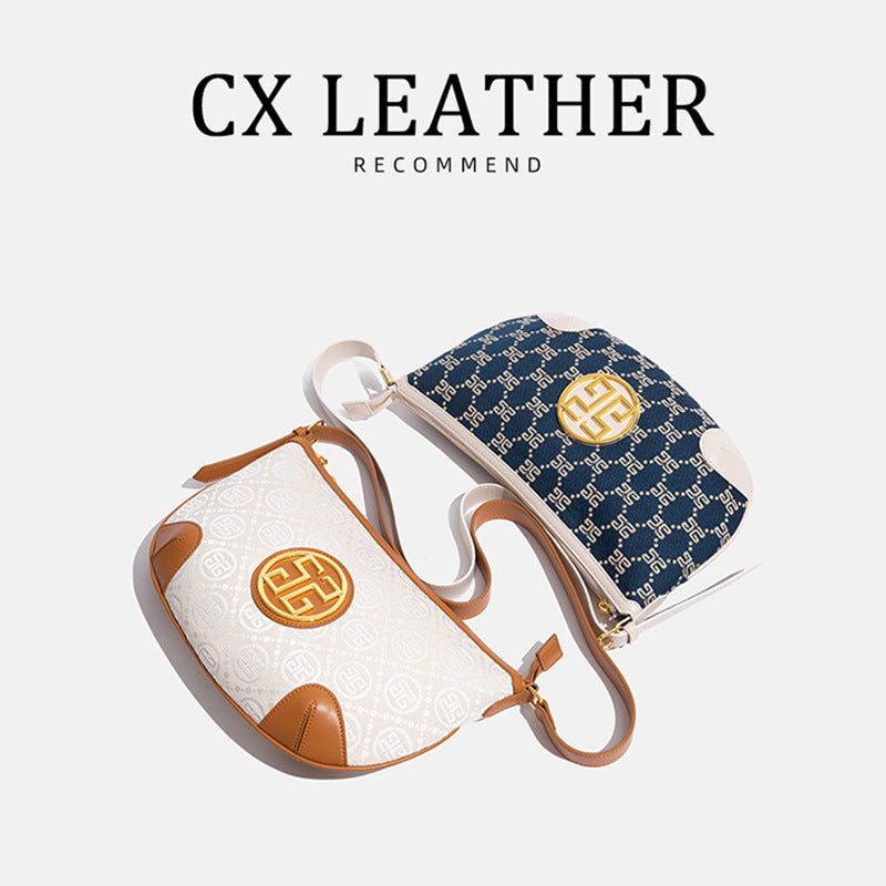 跨境外贸高级感批发女包休闲单肩斜挎大容量半月包时尚小众腋下包