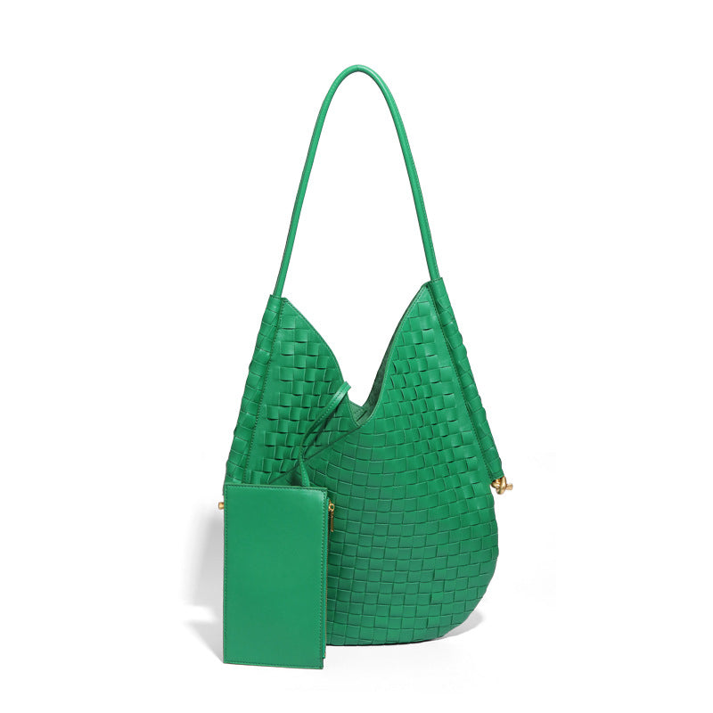 复古大容量子母单肩包手工编织包时尚女士手提包休闲百搭腋下托特