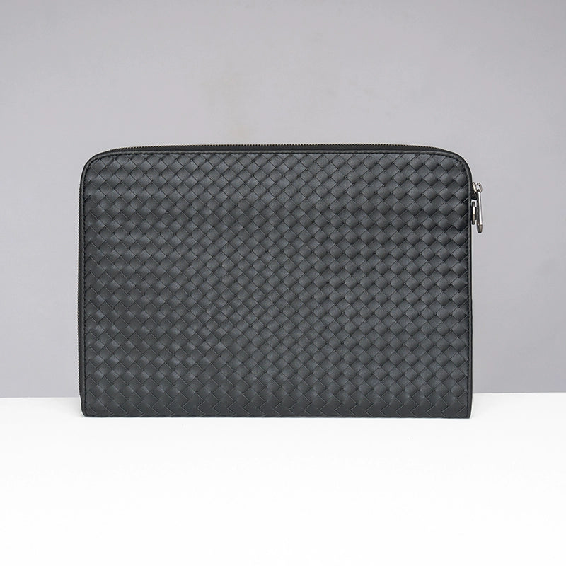 X&BV男士包包手拿包真皮休闲大容量新款编织时尚夹包手抓包手包男