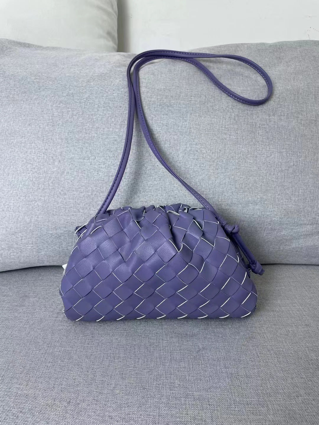 包包女皱褶饺子包真皮云朵包牛皮编织单肩斜挎包阿希歌同款时尚