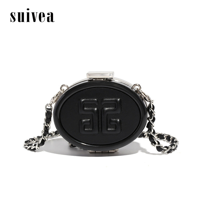 带镜子化妆盒口红包简约斜跨迷你小包个性链条百搭 ins少女唇膏盒